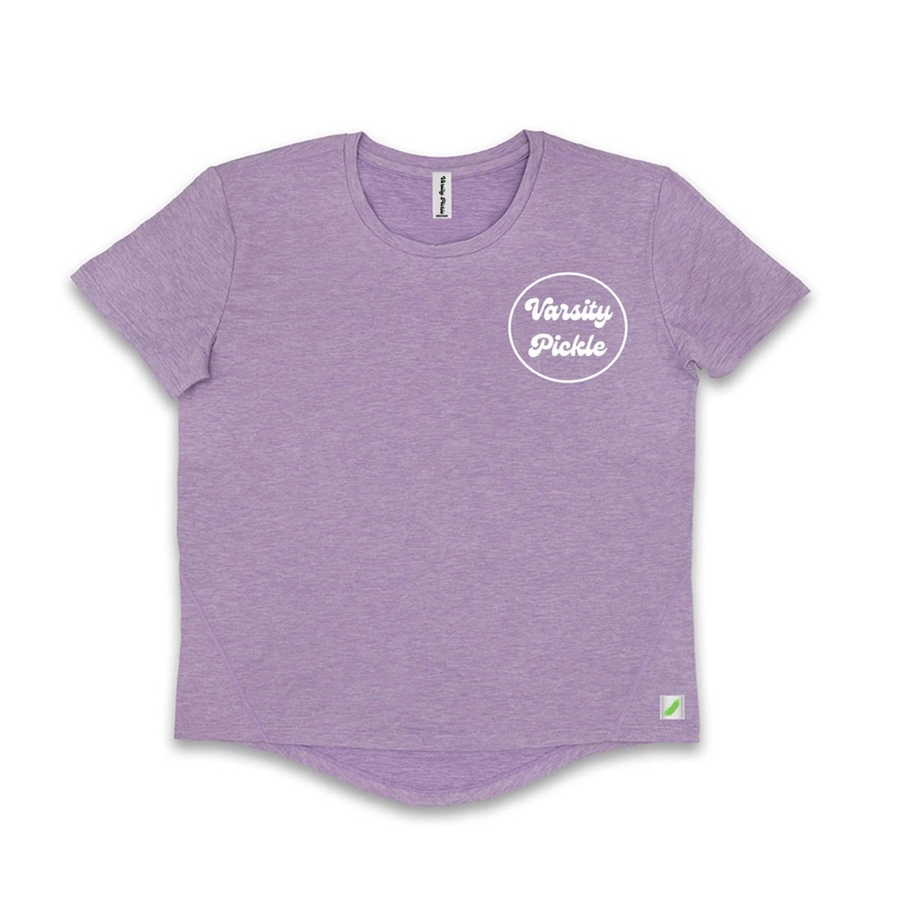 Varsity Pickle Ball Short Sleeve Shirt w/ SPF In Purple